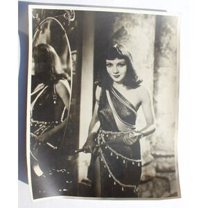 Vintage Original Large 1930s Claudette Colbert Cleopatra Photo 11" X 14"
